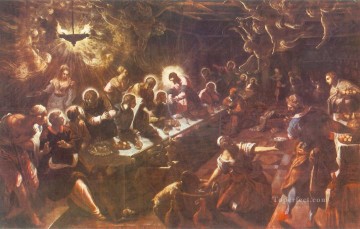 La Cène italien Tintoretto Religieuse Christianisme Peinture à l'huile